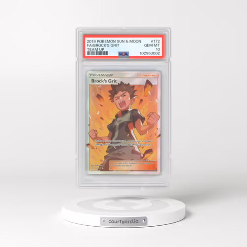 2019 Pokémon Sun & Moon Team Up #172 Brock's Grit - Full Art (PSA 10 GEM MINT)