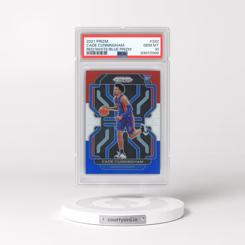 2021 Panini Prizm #282 Cade Cunningham - Red/White/Blue Prizm (PSA 10 GEM MINT)
