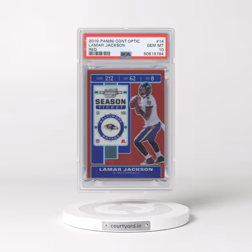 2019 Panini Contenders Optic #14 Lamar Jackson - Red (PSA 10 GEM MINT)