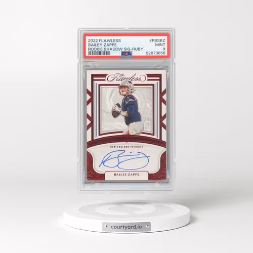 2022 Panini Flawless Rookie Shadow Signatures #RSSBZ Bailey Zappe - Ruby (PSA 9 MINT)