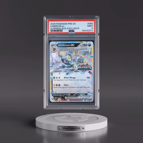 2025 Pokémon Pre EN-Prismatic Evolutions #060 Umbreon EX - Holo Surprise Box Exclusive (PSA 9 MINT)