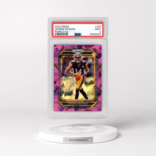 2022 Panini Prizm #329 George Pickens - Purple Ice (PSA 9 MINT)