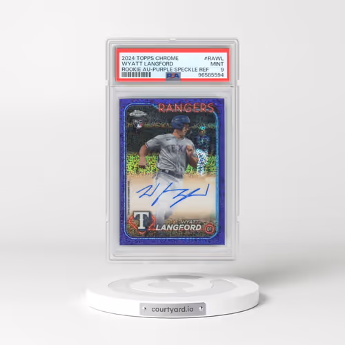 2024 Topps Chrome Rookie Autographs #RAWL Wyatt Langford - Purple Speckle Refractor (PSA 9 MINT)