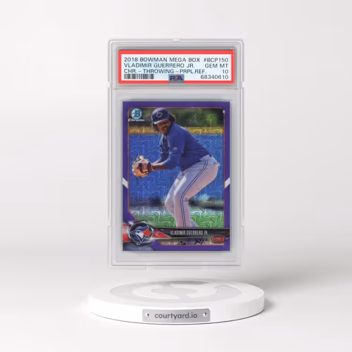 2018 Bowman Mega Box Chrome #BCP150 Vladimir Guerrero Jr. - Throwing-Purple Refractor (PSA 10 GEM MI