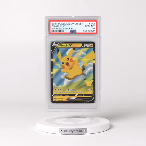 2021 Pokémon Swsh Black Star Promo #143 Pikachu V - Holo Pikachu Vmax Box (PSA 10 GEM MINT)