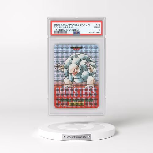 1996 Japanese Bandai Carddass Vending #76 Golem - Prism (PSA 9 MINT)