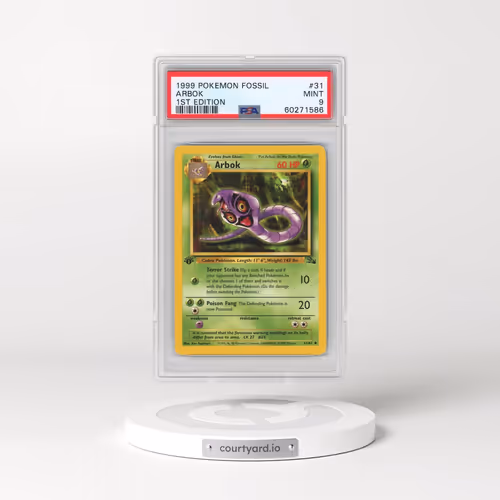 1999 Pokémon Fossil #31 Arbok - 1st Edition (PSA 9 MINT)