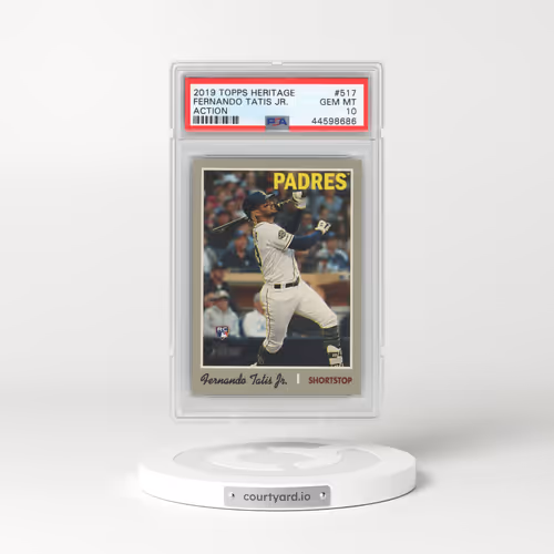 2019 Topps Heritage #517 Fernando Tatis Jr. - Action (PSA 10 GEM MINT)