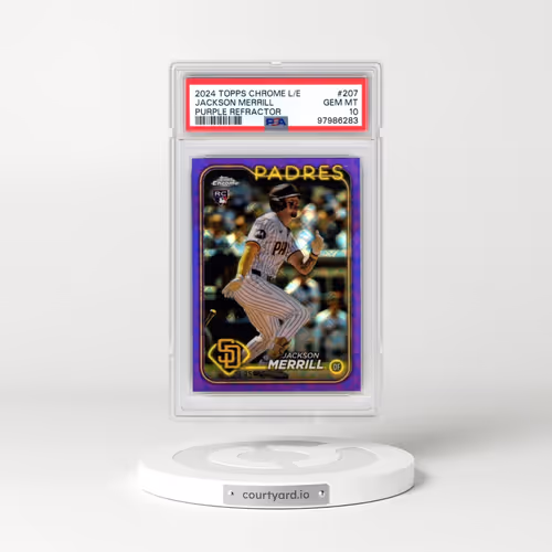 2024 Topps Chrome Logofractor Edition #207 Jackson Merrill - Purple Refractor (PSA 10 GEM MINT)