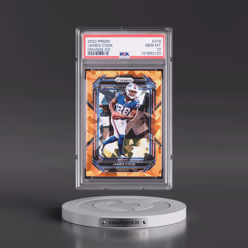 2022 Panini Prizm #319 James Cook - Orange Ice (PSA 10 GEM MINT)