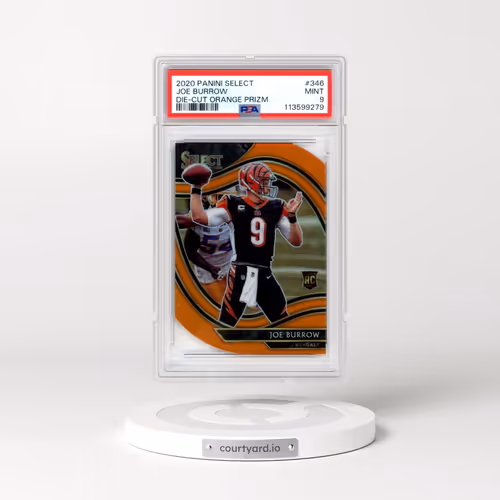 2020 Panini Select #346 Joe Burrow - Die-Cut Orange Prizm (PSA 9 MINT)