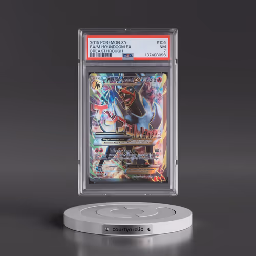 2015 Pokémon XY Breakthrough #154 M Houndoom EX - Holo Full Art (PSA 7 NM)