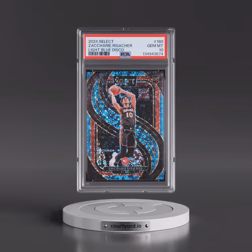2024 Panini Select #180 Zaccharie Risacher - Light Blue Disco (PSA 10 GEM MINT)