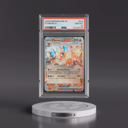 2025 Pokémon Pre EN-Prismatic Evolutions #014 Flareon EX - Holo (PSA 10 GEM MINT)
