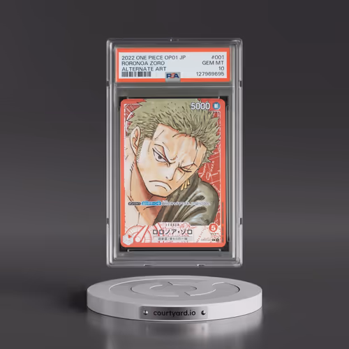 2022 One Piece Japanese OP01-Romance Dawn #001 Roronoa Zoro - Alternate Art (PSA 10 GEM MINT)