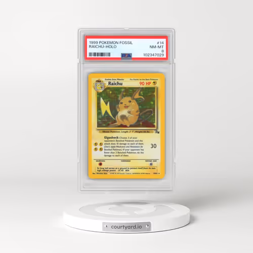1999 Pokémon Fossil #14 Raichu - Holo (PSA 8 NM-MT)