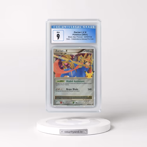2021 Pokémon Swsh Black Star Promo #135 Zacian LV.X - Holo Celebrations Collection (CGC 9 MINT)