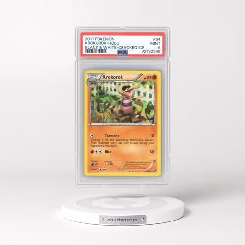 2011 Pokémon Black & White #64 Krokorok - Holo Cracked Ice (PSA 9 MINT)