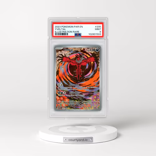 2023 Pokémon Par EN-Paradox Rift #205 Yveltal - Illustration Rare (PSA 9 MINT)