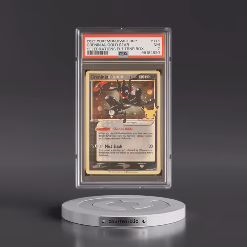 2021 Pokémon Swsh Black Star Promo #144 Greninja-Gold Star - Celebrations Elite Trainer Box (PSA 7 N
