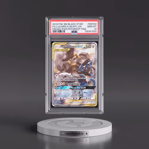 2019 Pokémon SM Black Star Promo #SM192 Lucario & Melmetal GX - Holo Full Art Power Partnership Tins