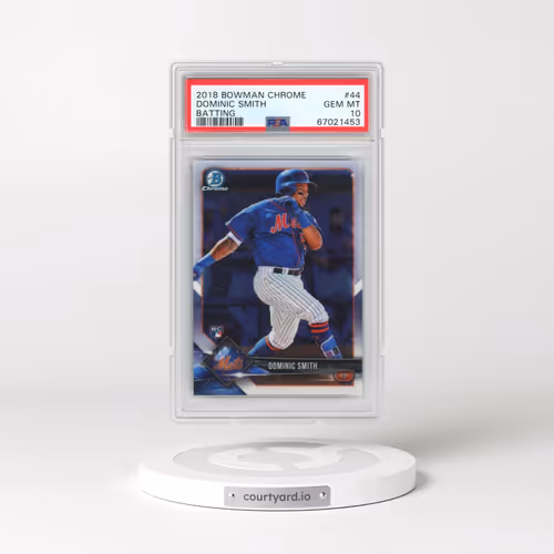 2018 Bowman Chrome #44 Dominic Smith - Batting (PSA 10 GEM MINT)