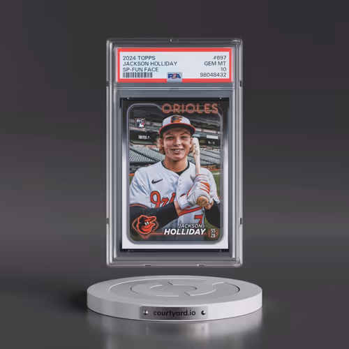 2024 Topps #697 Jackson Holliday - SP-Fun Face (PSA 10 GEM MINT)