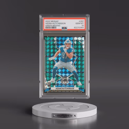 2022 Panini Mosaic #287 Aidan Hutchinson - Green Mosaic (PSA 10 GEM MINT)