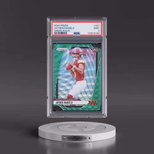 2024 Panini Prizm #347 Jayden Daniels - Green Wave (PSA 9 MINT)