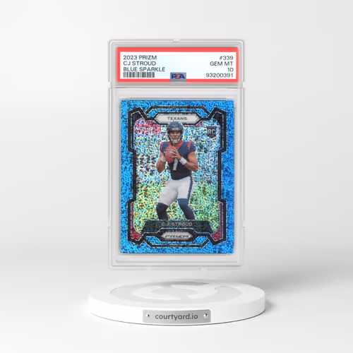 2023 Panini Prizm #339 CJ Stroud - Blue Sparkle (PSA 10 GEM MINT)