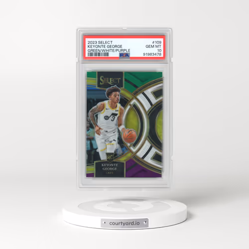 2023 Panini Select #109 Keyonte George - Green/White/Purple Prizm (PSA 10 GEM MINT)