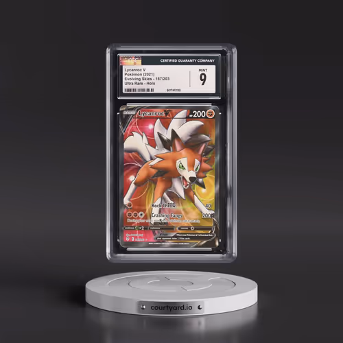 2021 Evolving Skies #187/203 Lycanroc V - Ultra Rare Holo (CGC 9 MINT)