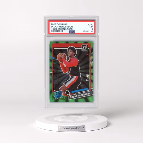2023 Panini Donruss #250 Scoot Henderson - Holo Green Laser (PSA 7 NM)