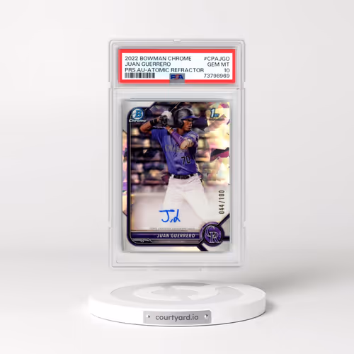 2022 Bowman Chrome Prospect Autographs #CPAJGO Juan Guerrero - Atomic Refractor (PSA 10 GEM MINT)