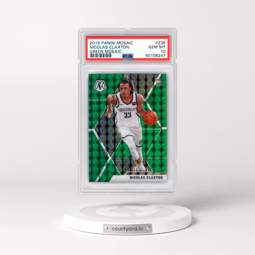 2019 Panini Mosaic #236 Nicolas Claxton - Green Mosaic (PSA 10 GEM MINT)