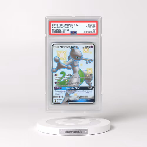 2019 Pokémon Sun & Moon Hidden Fates #SV59 Mewtwo GX - Holo Full Art (PSA 10 GEM MINT)