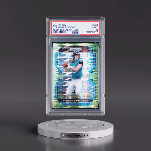 2021 Panini Prizm #331 Trevor Lawrence - Neon Green Pulsar (PSA 9 MINT)
