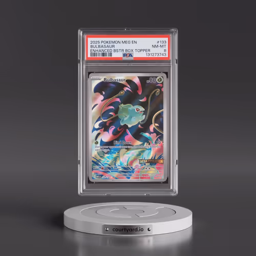 2025 Pokémon Meg EN-Mega Evolution #133 Bulbasaur - Enhanced Booster Box Topper (PSA 8 NM-MT)