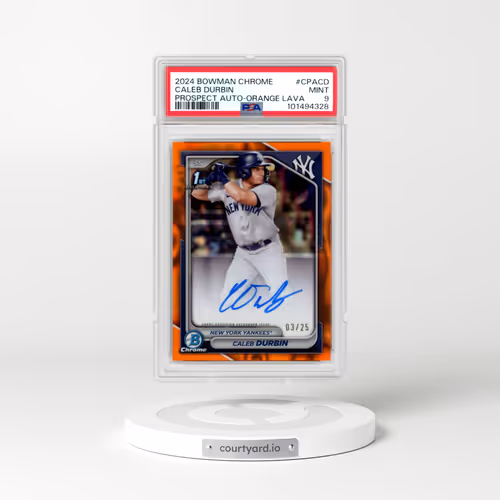2024 Bowman Chrome Prospect Autographs #CPACD Caleb Durbin - Orange Lava (PSA 9 MINT)