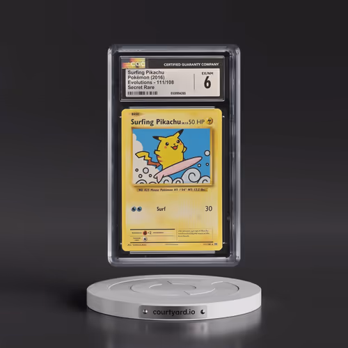 2016 Evolutions #111/108 Surfing Pikachu - Secret Rare (CGC 6 EX-NM)