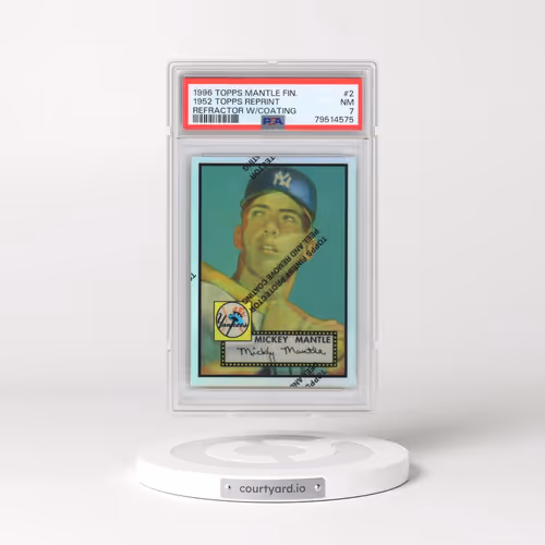 1996 Topps Mantle Finest #2 1952 Topps Reprint - Refractor,w/Coating (PSA 7 NM)