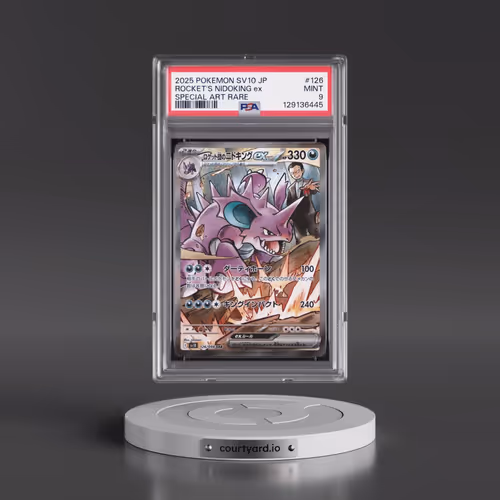 2025 Pokémon SV10-Glory of Team Rocket #126 Team Rocket's Nidoking EX - Holo Special Art Rare (PSA 9
