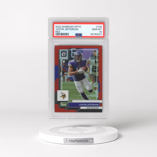 2022 Panini Donruss Optic #129 Justin Jefferson - Red (PSA 10 GEM MINT)