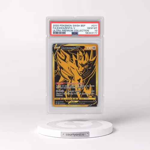 2020 Pokémon Swsh Black Star Promo #077 Zamazenta V - Holo Full Art Ultra Premium Collection (PSA 10