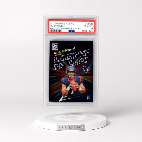 2023 Panini Donruss Optic Light It Up #LUCS CJ Stroud - Purple Stars (PSA 10 GEM MINT)
