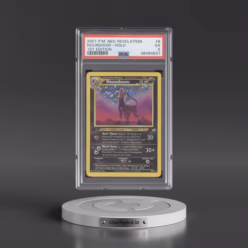 2001 Pokémon Neo Revelation #8 Houndoom - 1st Edition Holo (PSA 5 EX)