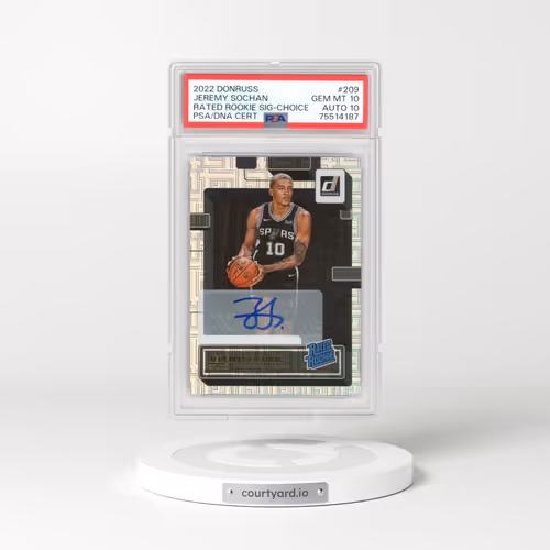 2022 Panini Donruss #209 Jeremy Sochan - Rated Rookie Signature-Choice (PSA 10 GEM MINT)