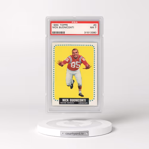 1964 Topps #3 Nick Buoniconti (PSA 7 NM)
