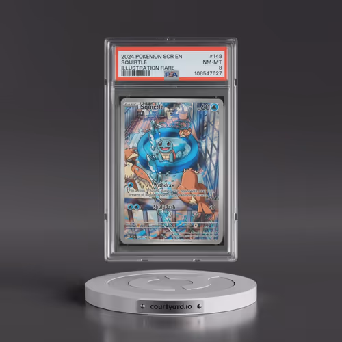 2024 Pokémon Scr EN-Stellar Crown #148 Squirtle - Illustration Rare (PSA 8 NM-MT)
