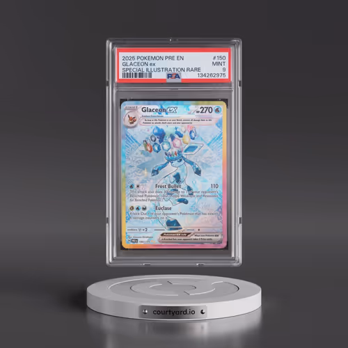 2025 Pokémon Pre EN-Prismatic Evolutions #150 Glaceon EX - Holo Special Illustration Rare (PSA 9 MIN